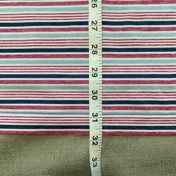 Peter Millar Summer Comfort Polo Shirt Large Pink Blue Stripe Wristling Straits - Picture 6 of 15